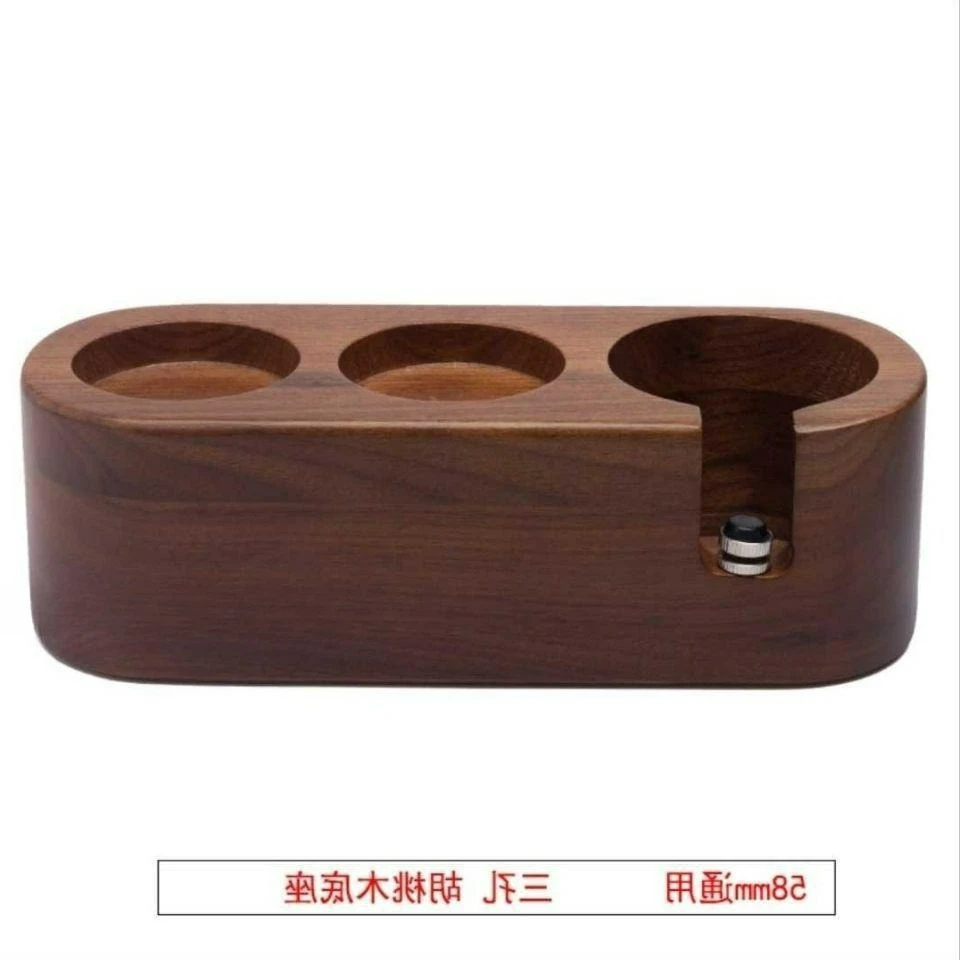 Be suitable for solid wood walnut coffee powder press seat storage filling base coffee machine handle placement rack powder