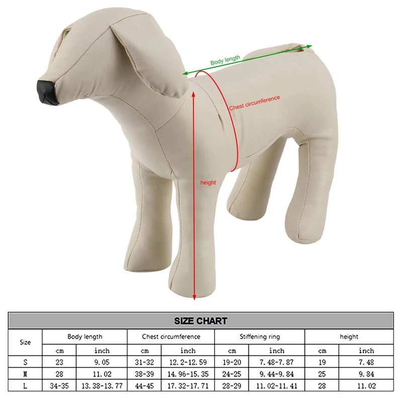 Manichini per cani in pelle 3X Posizione in piedi Modelli per cani Giocattoli Manichino per esposizione di negozi di animali domestici Bianco M