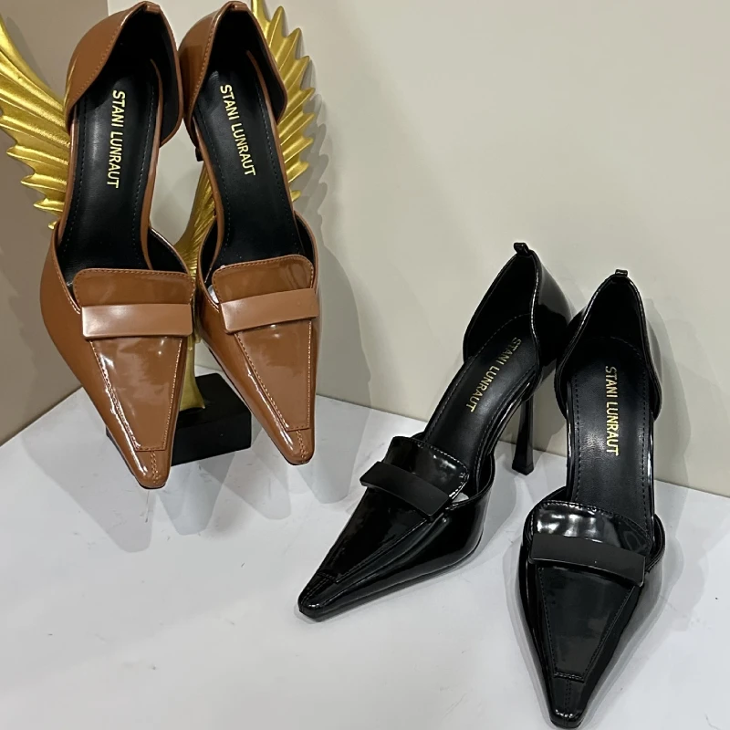 

Брендовые дизайнерские босоножки на высоком каблуке, женские летние пикантные туфли-лодочки с острым носком на тонком каблуке, элегантные вечерние туфли-мюли на мелком каблуке