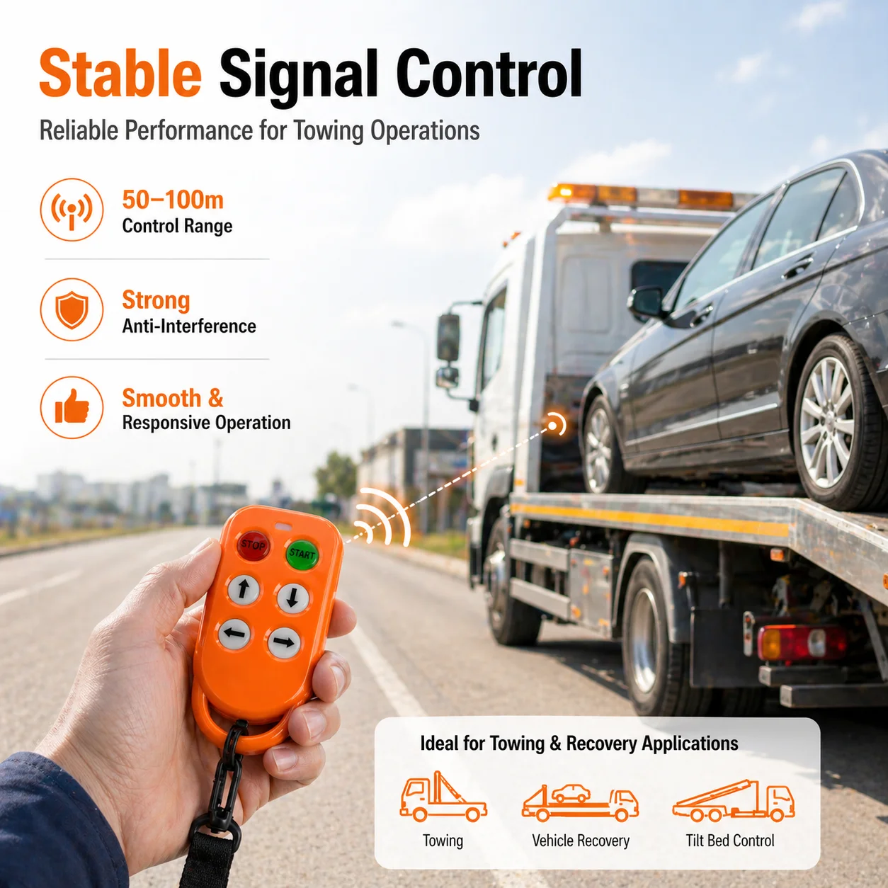 HZBOY M4 4 Channels  Wireless Remote Control System 12V 24V DC for Hydraulic Pump Dump Trailer Electric Winch Truck Boat Lift