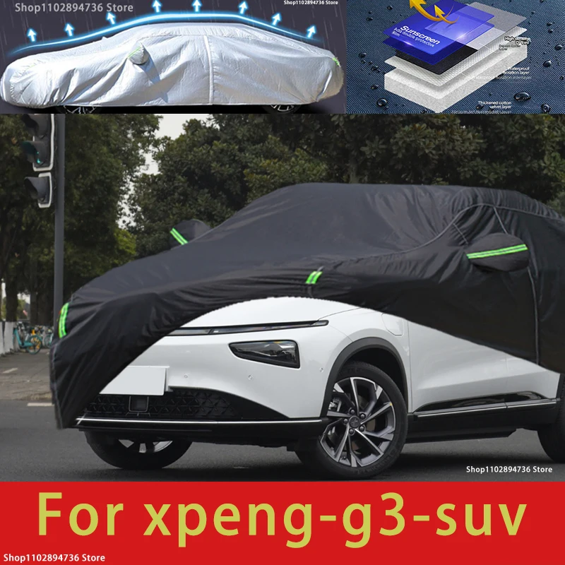 

Для Xpeng G3 Fit наружная защита автомобиля, снежный чехол, Солнцезащитный водонепроницаемый пыленепроницаемый внешний черный чехол для автомобиля