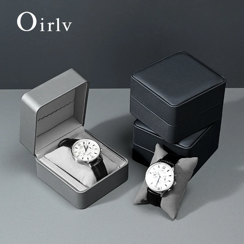 صندوق هدايا ساعة واحدة من Oirlv مع وسادة من جلد البولي يوريثان لعرض ساعة اليد منظم للرجال صندوق منظم للساعة الصدفية #1