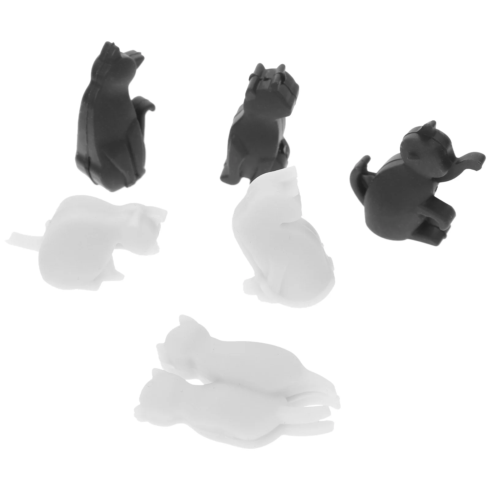 

6 Pcs Cat Cup Markers Silicone Glass Decor Drink Identifiers Party Supplies Tea Bag Hanging Beverage Marks Long Use