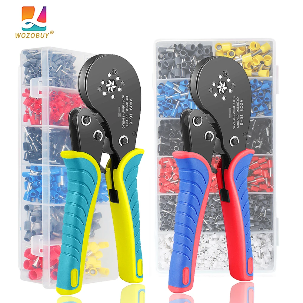 0.08-16mm² 16-6 Tubular Terminal Crimping Tools Mini Pliers Crimping of Large Size Terminals Precision Electrical Clamps Set