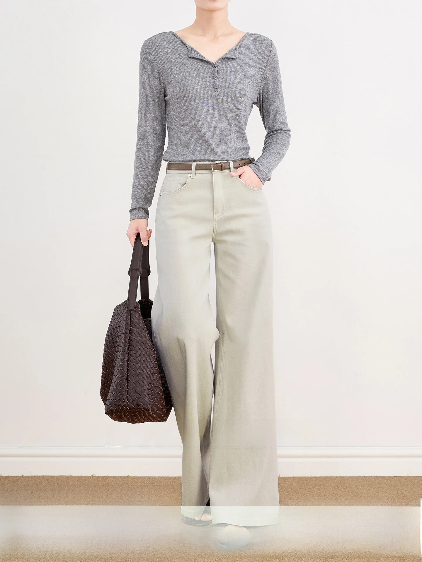 

Slim Fit High Waist Bell Bot Jeans Women's Spring Summer Cotton Blend Stretch Denim Casual Commute Sle Light Wa