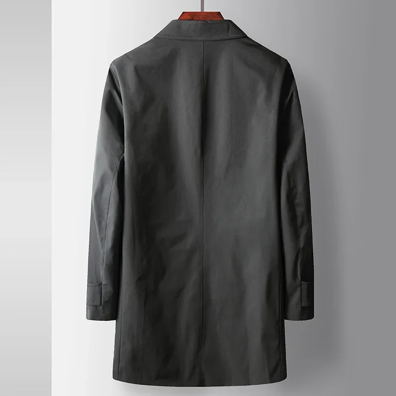 Gabardina de alta calidad para hombre, chaqueta informal lisa de estilo inglés, abrigos sin planchado para exteriores, Primavera