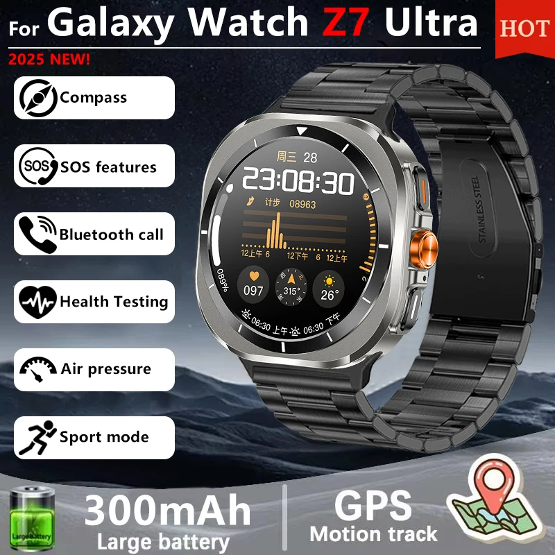 

2025 New For Galaxy Watch Z7 Ultra Smartwatch 1.46-inch HD SOS Bluetooth Call Motion Track Compass Health Monitoring Smart Watch