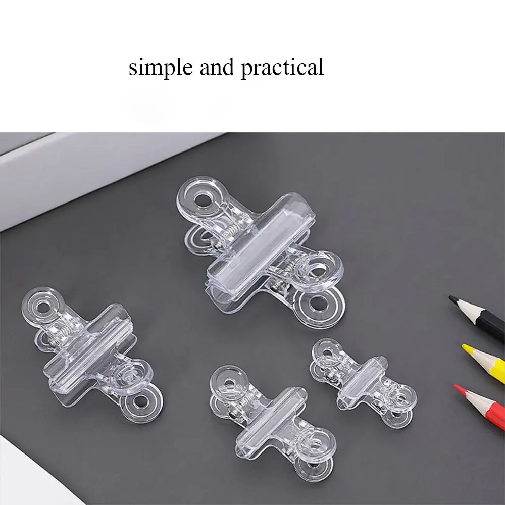 Stationery Simple Transparent Long Tail Clip Dovetail Clamp Food Storage Clip Memo Folder