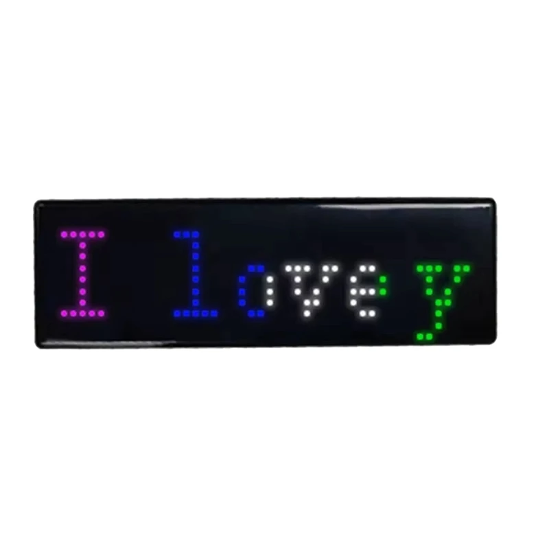 Multilingual LED Digital Badge USB Rechargeable DIY Programmable Text Name Badge Scrolling Tag Sign Module Display