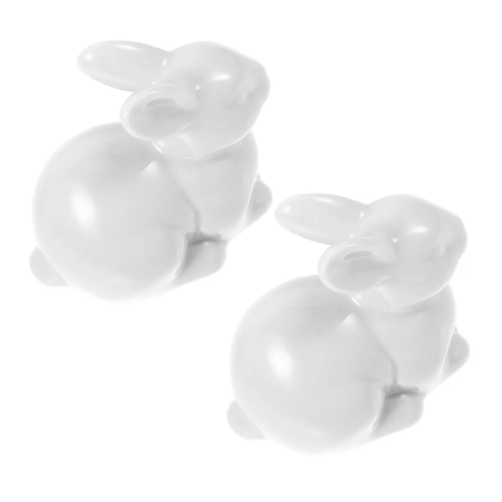 

2Pcs Creative Toilet Bolt Covers Ceramic Rabbit Caps Decorative Bathroom Bunny Screw Covers Universal Fit Toilet Bolt Caps