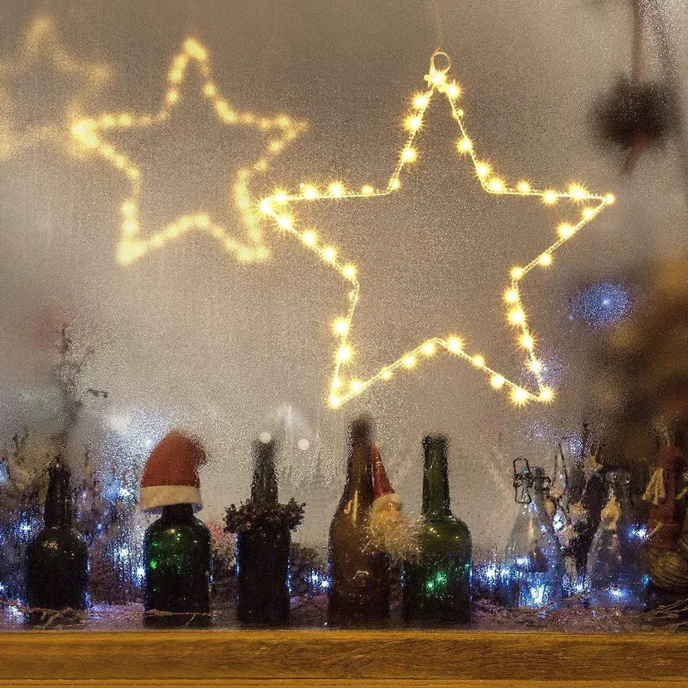 

2Pcs Star Wire Wreath Frame Iron DIY Craft Tool Five-Pointed Star Shape for Dream Catcher Macrame Garland Decoration