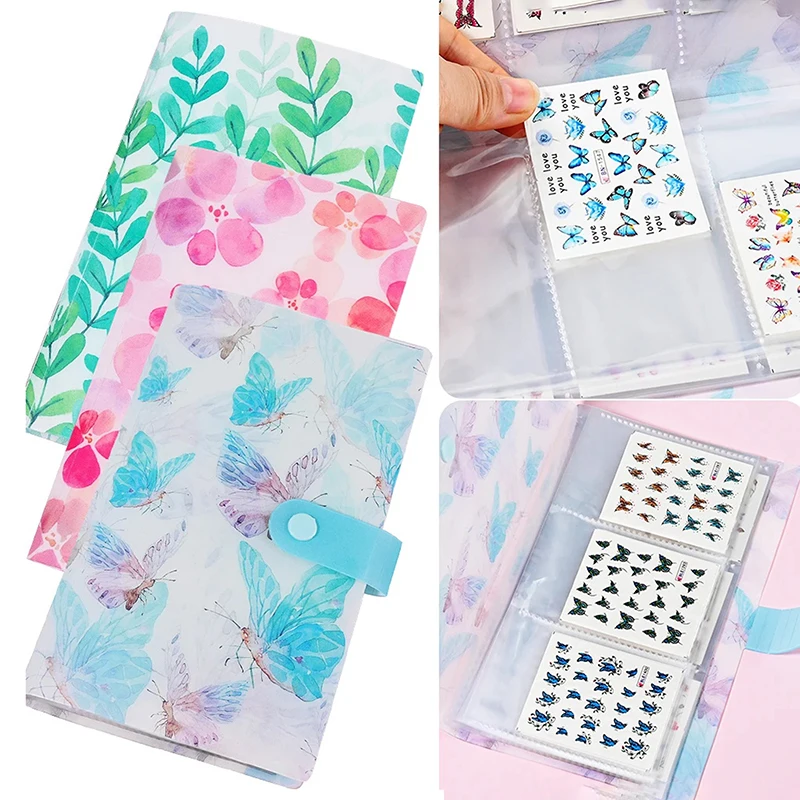 Stockage d'autocollants pour ongles transparents, 120/240 fentes, livre de rangement d'autocollants pour ongles, support de décalcomanies à l'eau, organisateur de manucure, outils d'art des ongles