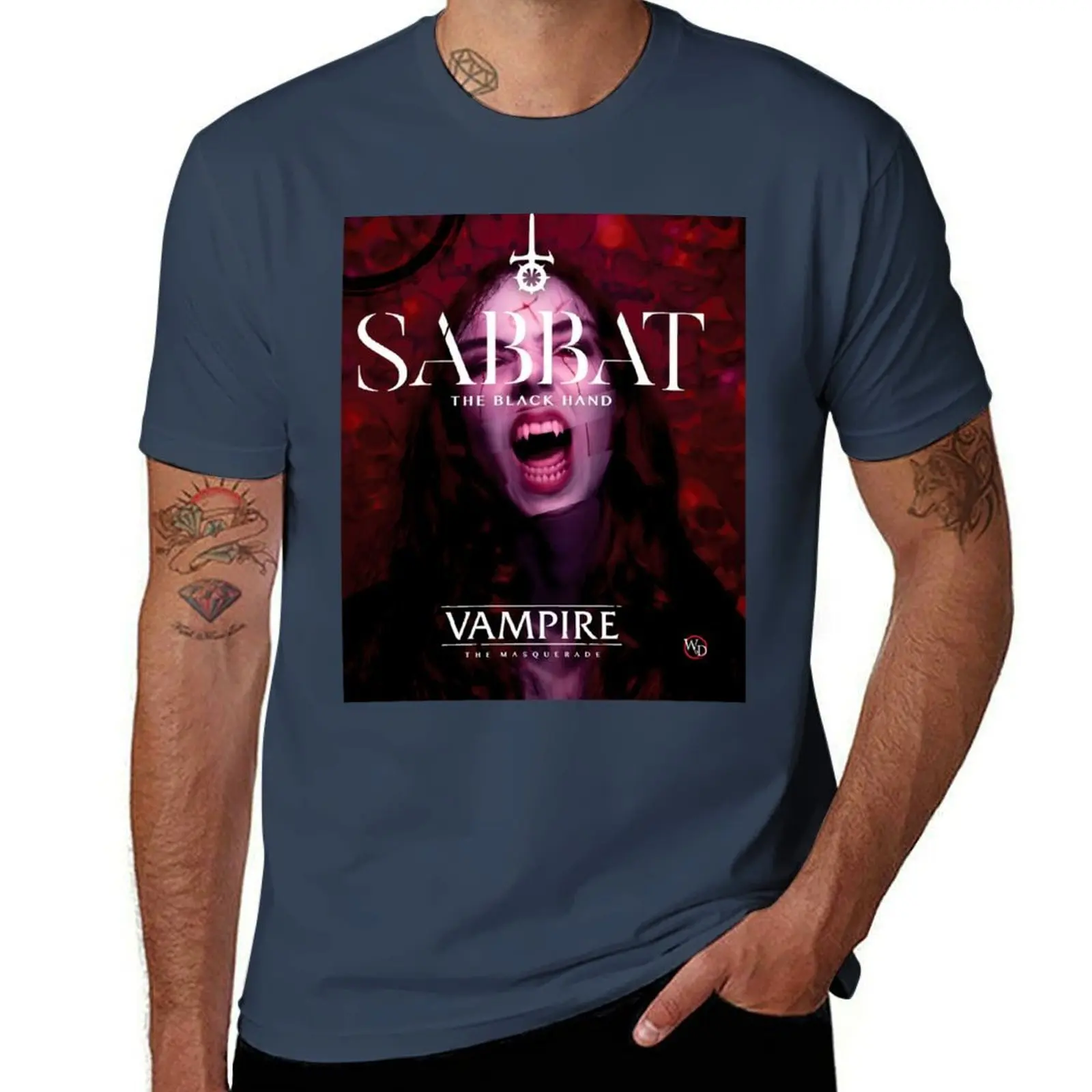

Vampire The Masquerade Bloodlines Sabbat the black hand T-Shirt t shirt for man man t shirts high quality luxury brand T-Shirt