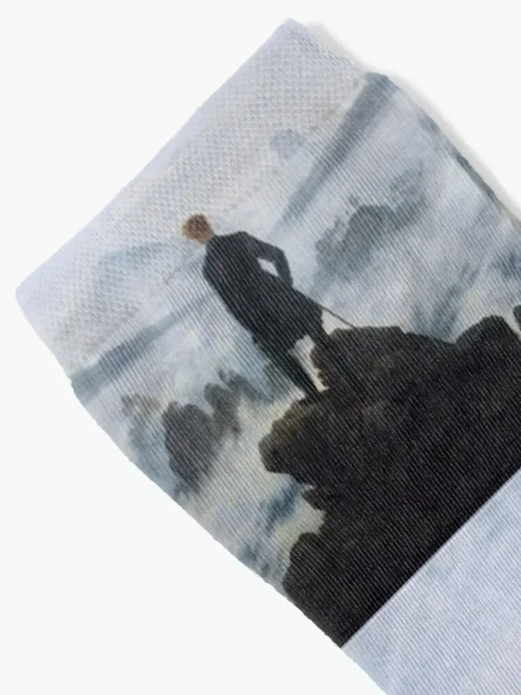 Wanderer Above the Sea of Fog Caspar David Friedrich Socks Crossfit happy Stockings man winter gifts Mens Socks Women's