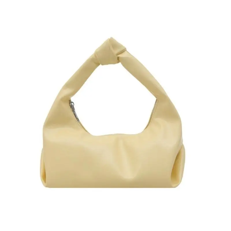 

D46D Stylish Dumpling Shaped Soft PU Handbag For Women Lightweight Everyday Bag Underarm Purse Casual Top Handle Purse