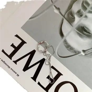 哥德風金銀色字母C耳夾流蘇鏈耳夾假耳環女式耳環韓版時尚夾式飾品 8 最佳銷售 氣袖 - №4