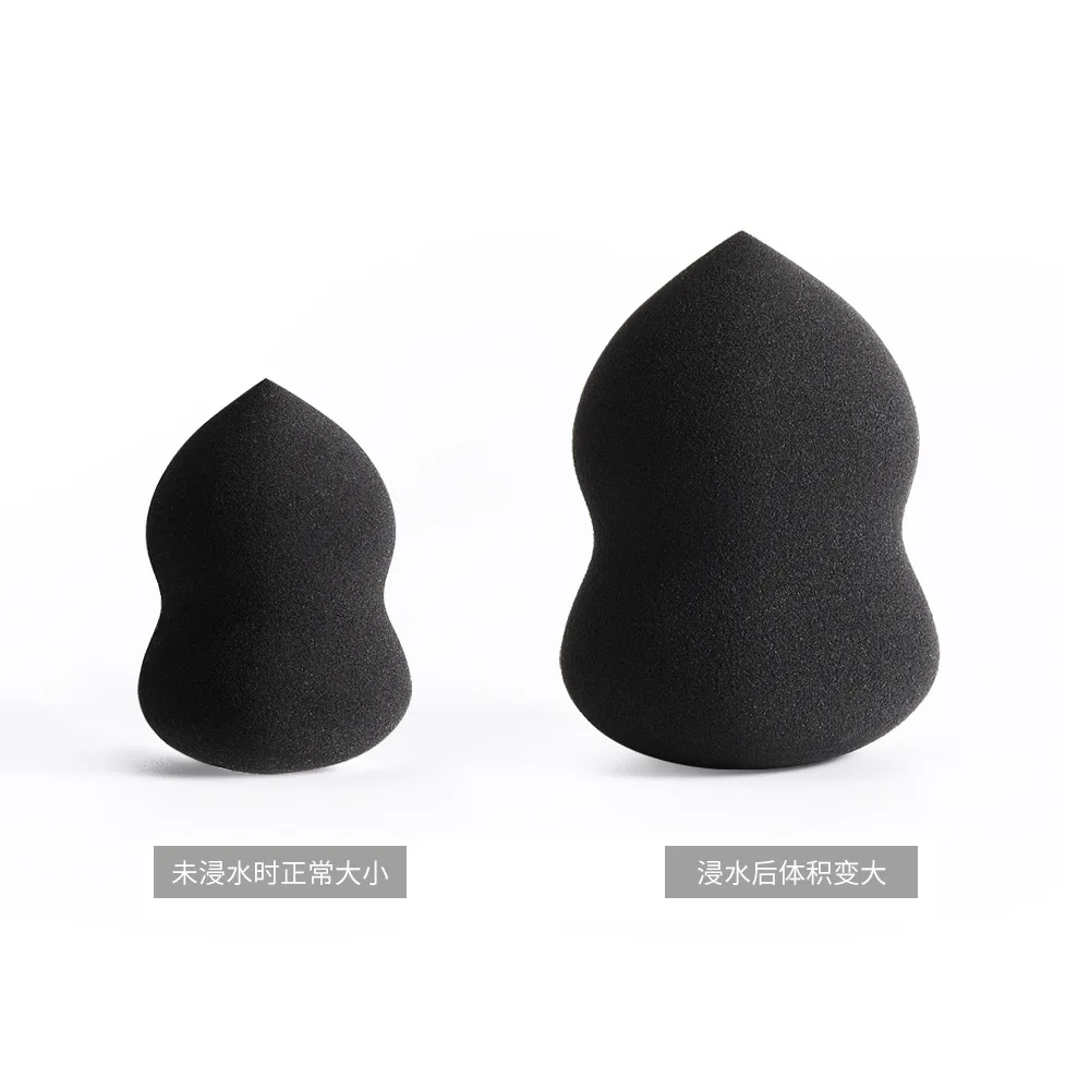 Customize Logo Black Wholesale Teardrop Shape Latex-free Cosmetic Puff Beauty Batch Sponge Make Up Sponge Face Care Puff