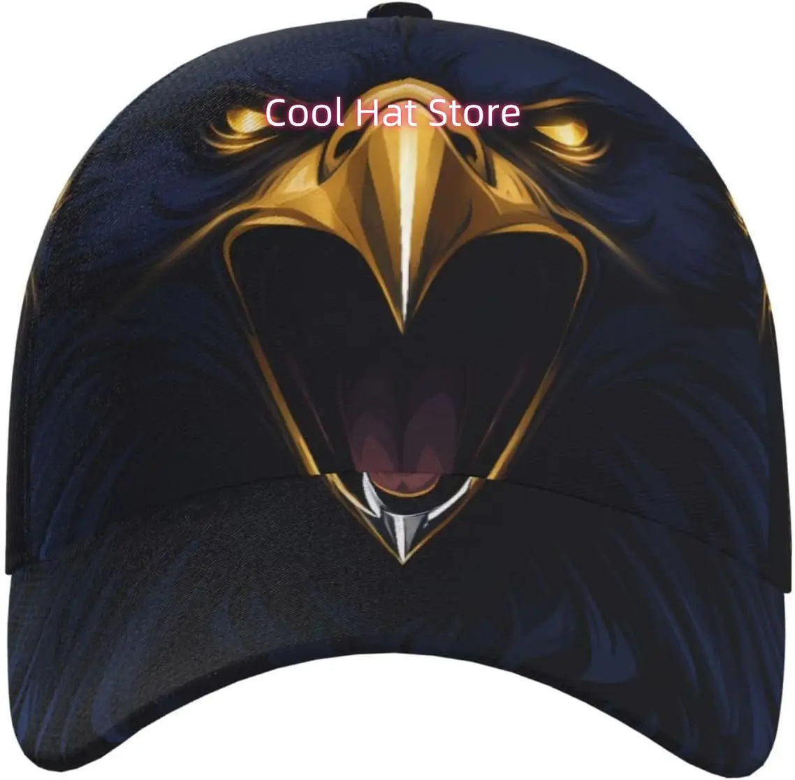The Eagle Animal Pattern Baseball Cap Adjustable Cotton Baseball Hat for Sports, Outdoor, Travel Gifts for Men Black