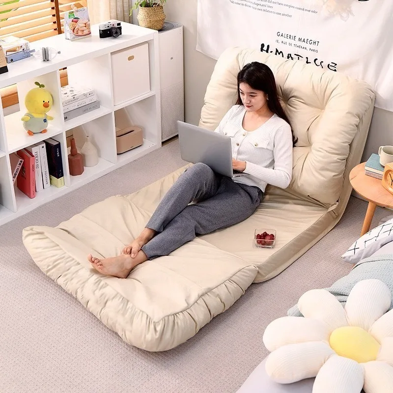 Lazy sofa foldable balcony bay window tatami bedroom sofa bed back ground adult sitting
