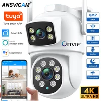 Cámara WIFI de doble lente de 8MP PTZ 4K Full HD pantalla Dual Ai humano seguimiento automático al aire libre 4MP cámara de videovigilancia de seguridad Tuya