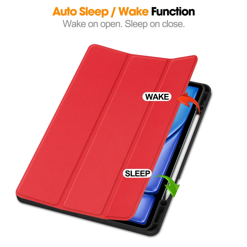 Tablet Case For iPad Air 13 (M2/M3)Tri-Fold Stack TPU Pen Slot Soft Case Stand Protective Cover