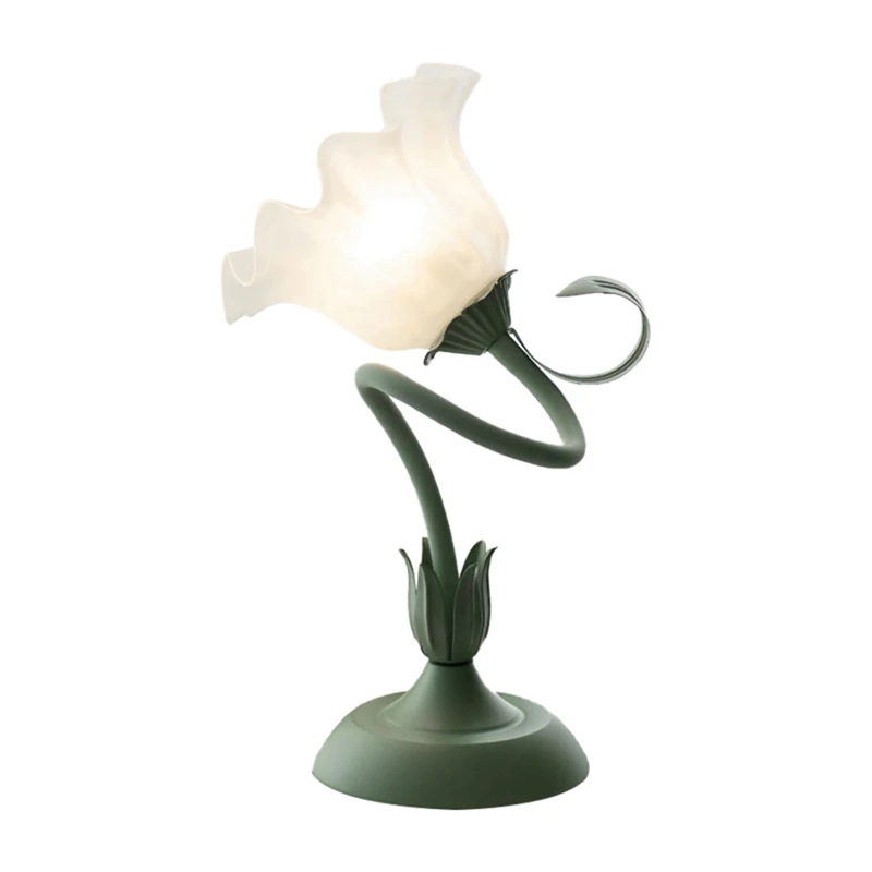 

Cute Flower Table Lamp, 3 Color Temperature Table Lamp With LED Bulb Retro Bedside Lamp