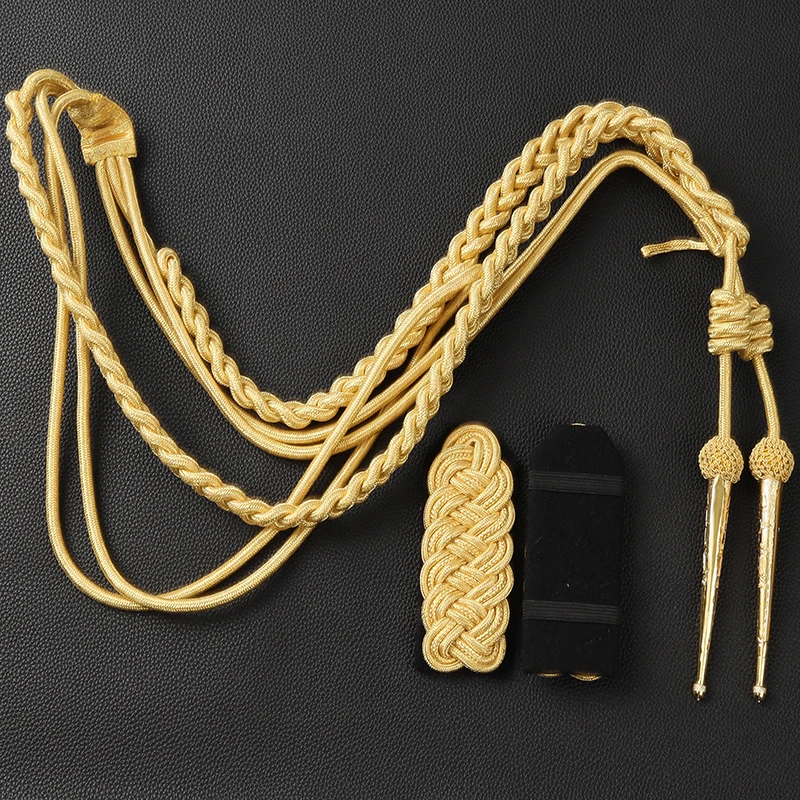 Golden Bullion Wire Military Uniform Epaulette for Cosplay and Aiguillette Costume Epaulets