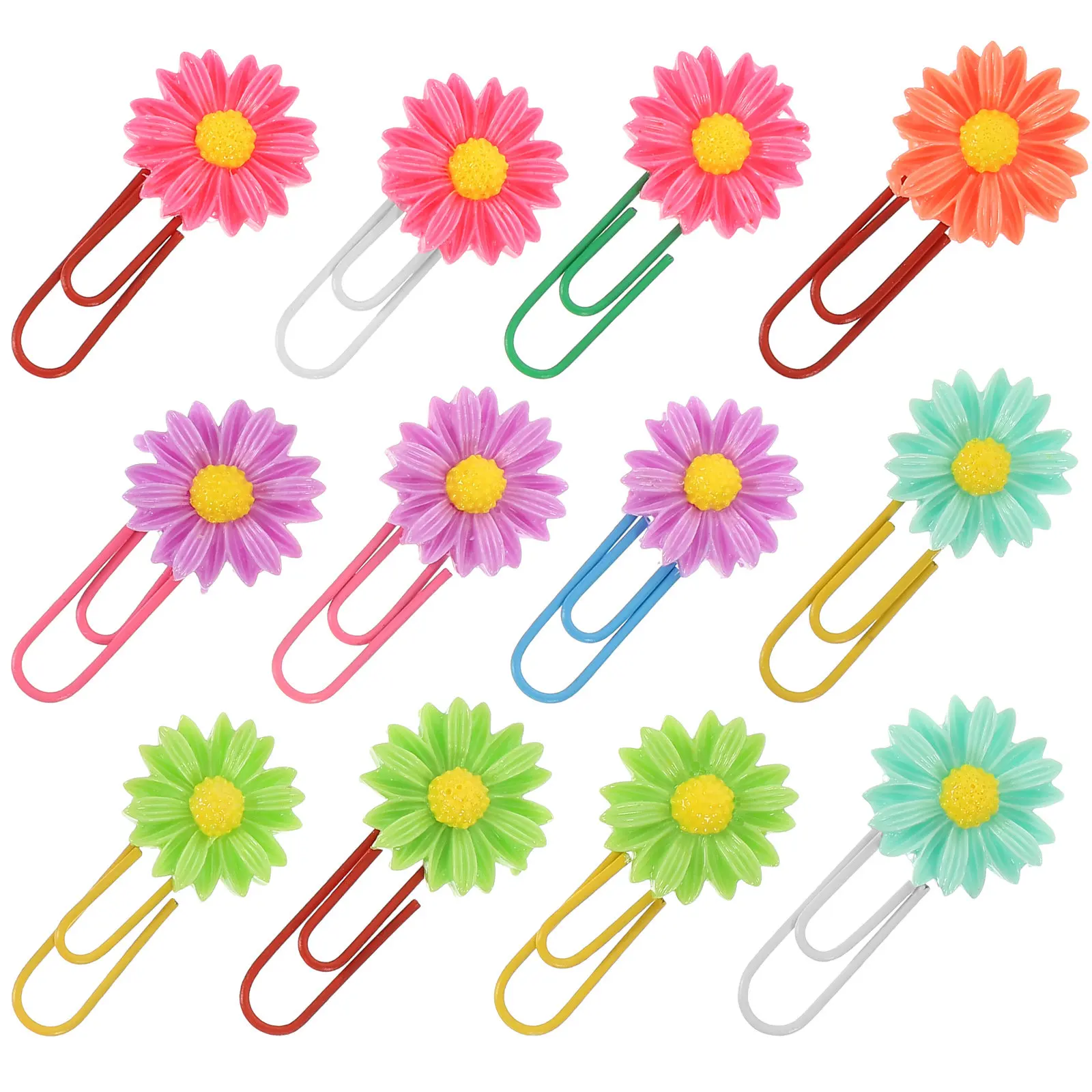 12Pcs Electroplated Gold Flower Paper Clips Exquisite Bookmark Clips for Notes Photos Business Cards Scrapbooks