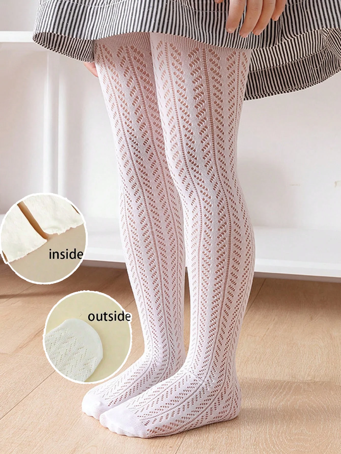2 Pairs of Childrens Summer Mesh Thin Netting Leggings Cute Vintage Korean White Fishnet Lolita Tights Pantyhoses for Baby Girls
