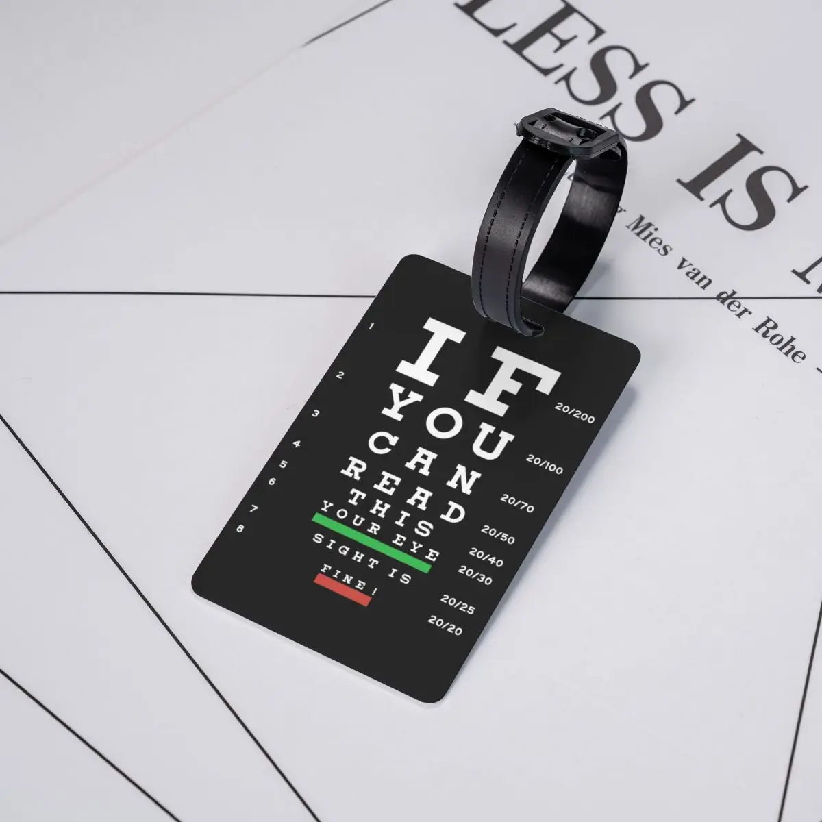 Etichette per bagagli per esame di prova oculare per optician personalizzati Etichette per bagagli con grafico miopia personalizzato Etichetta identificativa per copertura privacy