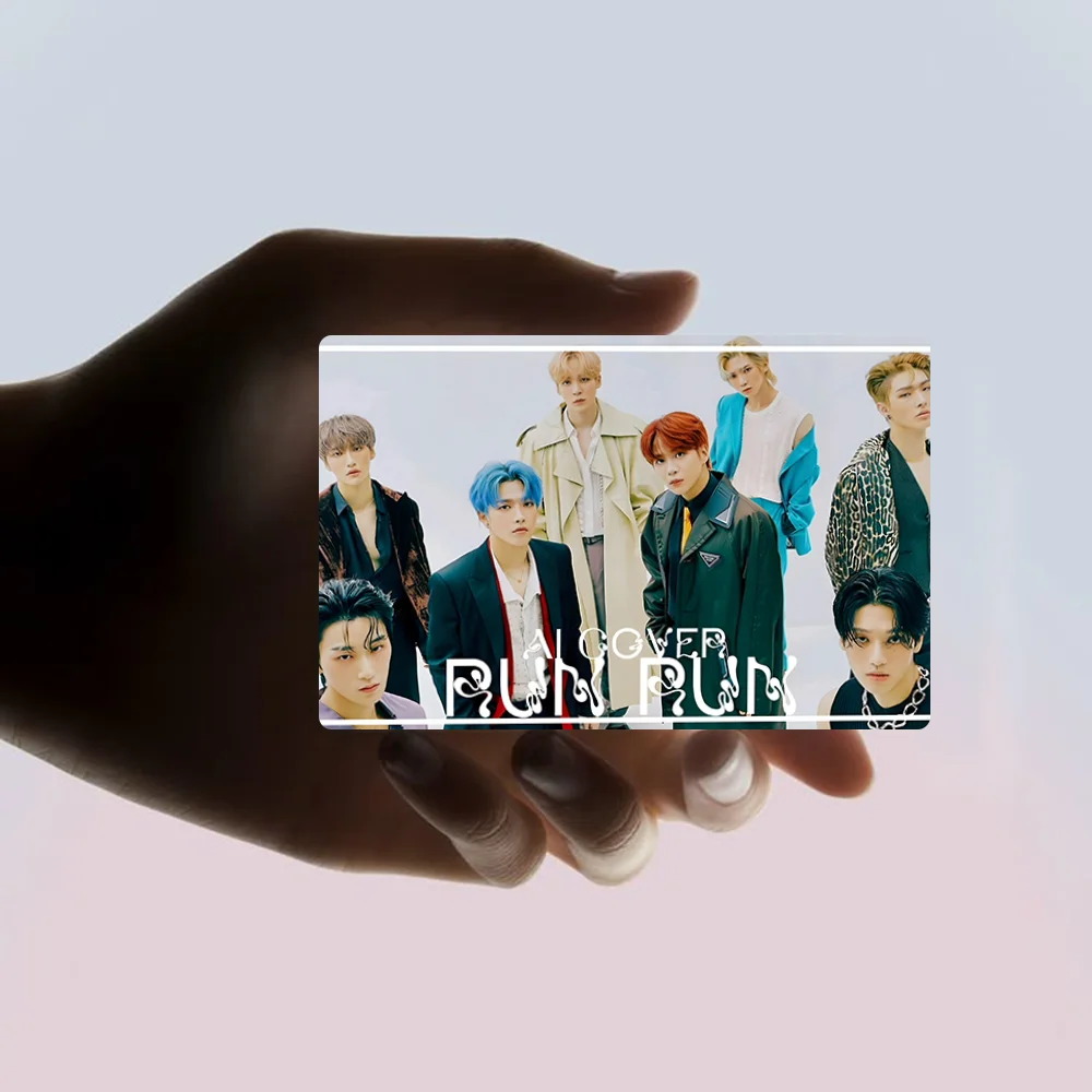 Kpop A-ATEEZ-S Stickers Cartoon Credit Card Visa Debit Bank Charge Card Bus Metro Waterproof Sticker Decal Decoration