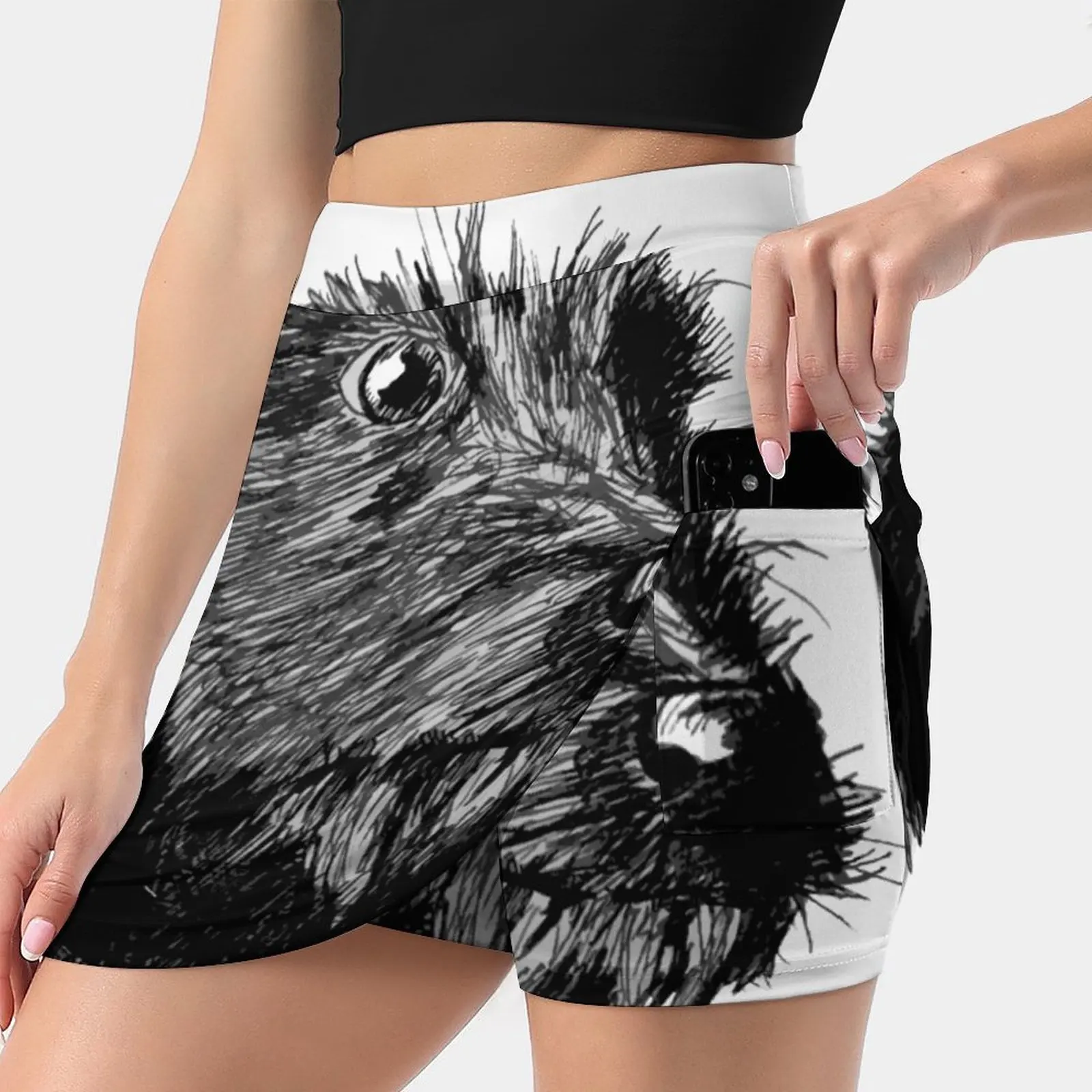 

Dog Women Sports Skirt Tennis Golf Dance Fitness Running Yoga Skirts Dog Portrait Sad Cute Deer Hound Puppy Moody Ladies Short