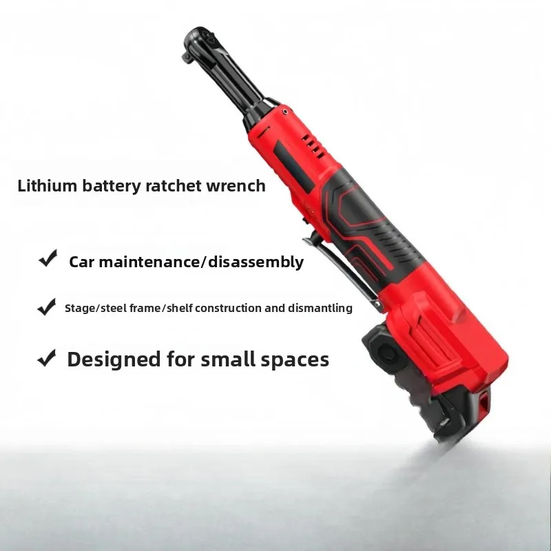 21V Electric Ratchet Wrench 90 Degree Right Angle Cordless Lithium Tool for Truss Auto Repair  Installation