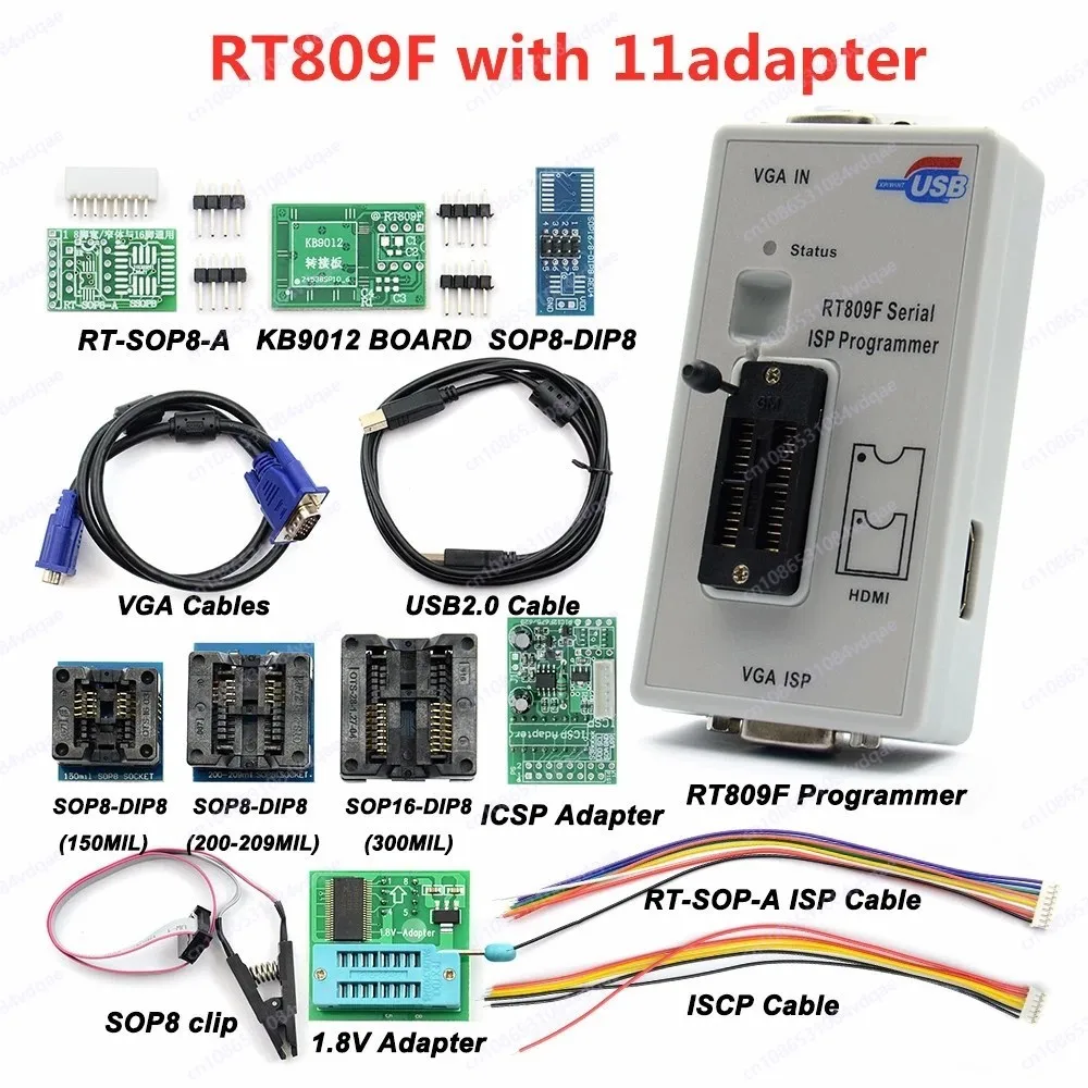 

RT809F main board LCD high-speed USB programmer BIOS burner 11-piece set