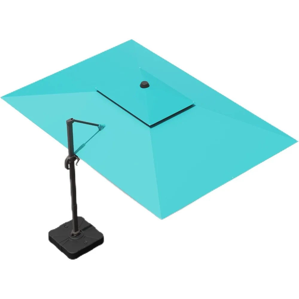 

10x13 FT Patio Umbrella, Large Cantilever Rectangular Double Top Heavy Duty Offset Umbrellas with 360° Rotation, Outdoor shade f