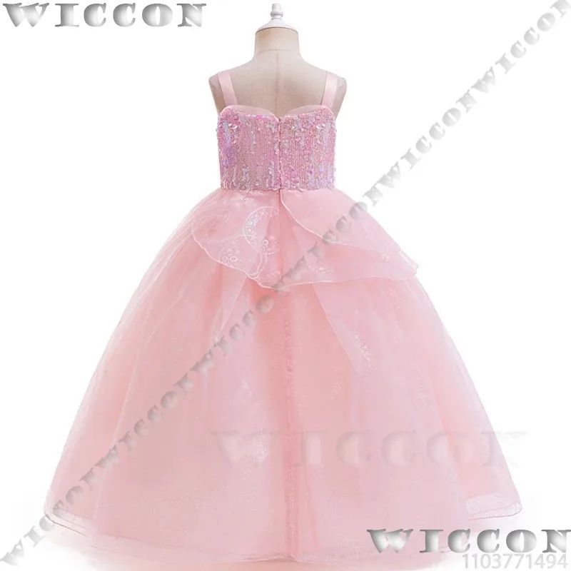 ชุดคอสเพลย์เจ้าหญิงกลินดาจากภาพยนตร์เรื่อง Wicked สำหรับเด็ก ชุดสีชมพู ขนาด 110-160 ซม. พร้อมไม้กายสิทธิ์ สำหรับเด็กผู้หญิง ชุดแฟนซีสำหรับงานฮาโลวีน รับสั่งตัดตามแบบ