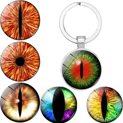 Classic Animal Eye Key Chain Snake Eye Cat Eye Fun Art Glass Metal Key Ring Bag Car Hang Suitable for Men Boy Key Accessories