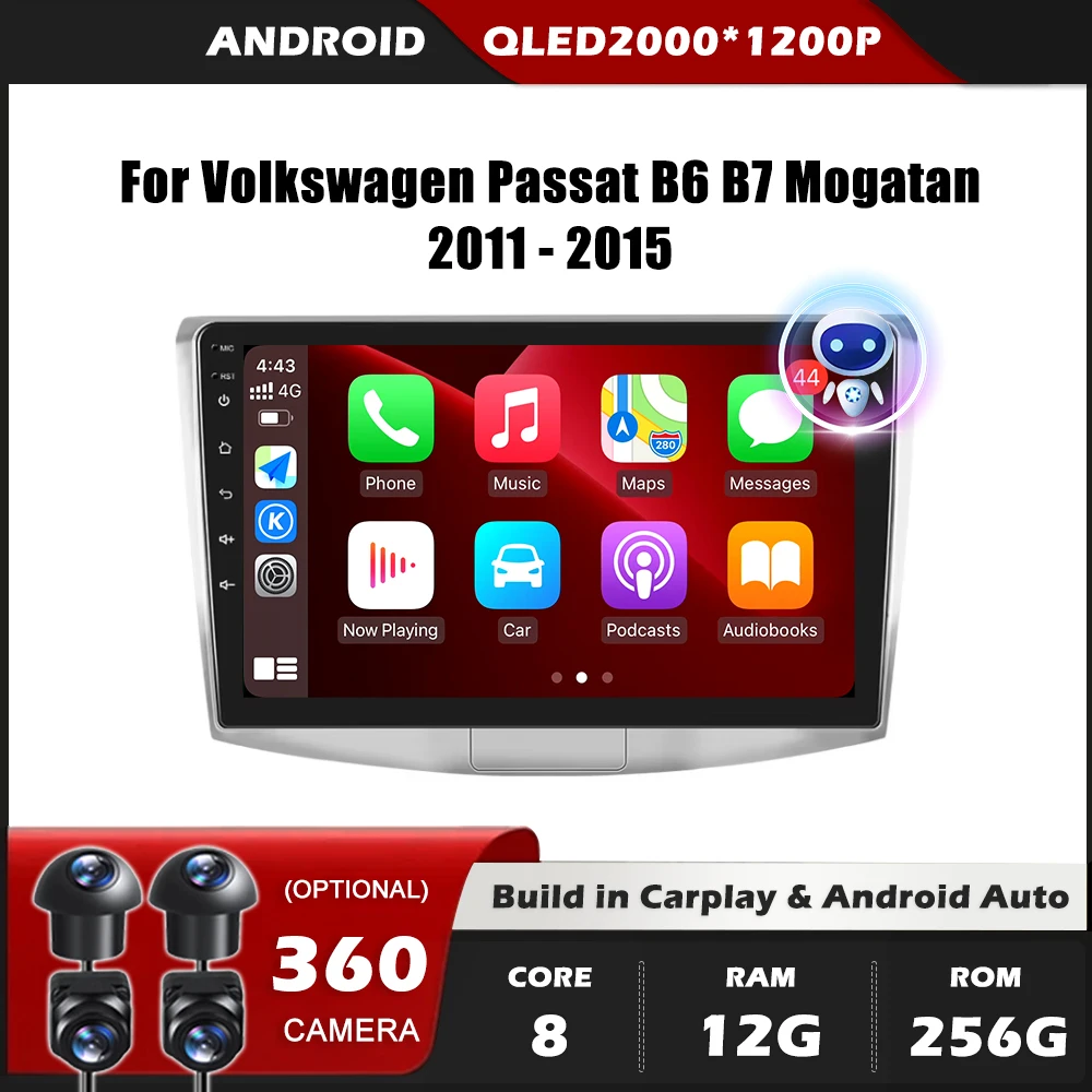 

Автомобильный радиоприемник Android для Volkswagen Passat B6 B7 Mogatan 2011-2015 Навигация GPS-плеер Стерео Видео Мультимедийный плеер Wi-Fi