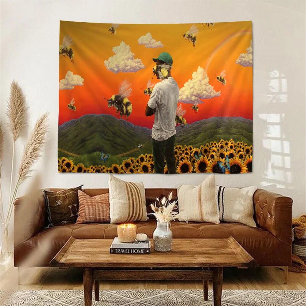 Rapper Tyler The Creator Hanging Bohemian Tapestry Indian Buddha Wall Decoration Witchcraft Bohemian Hippie Cheap Hippie