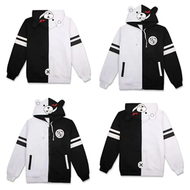 

Толстовка Monokuma для мужчин и женщин, пальто на молнии с 3D принтом, аниме, толстовка для косплея