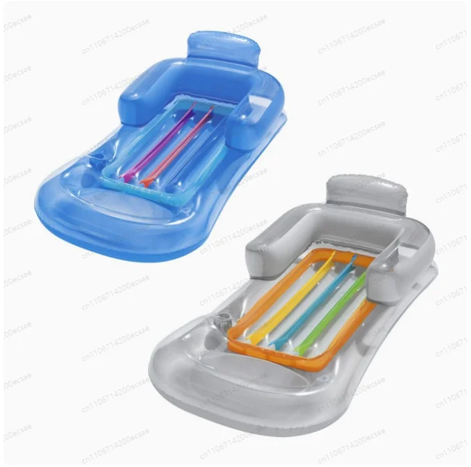Inflatable Floating Bed with Light Strip, Outdoor Swimming Floating Bed, Sea Inflatable Floating Row, Portable Swimming Ring