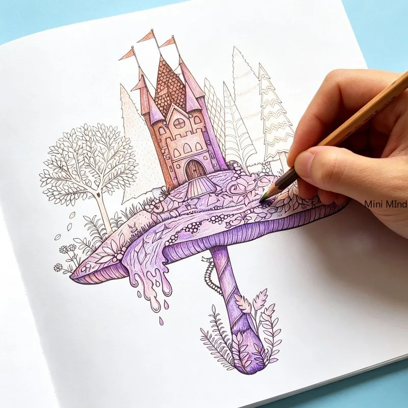 A Decompression Coloring Book for The Forest Series A Vivid Drawing Book That Helps Relax Through Painting 24 Pages
