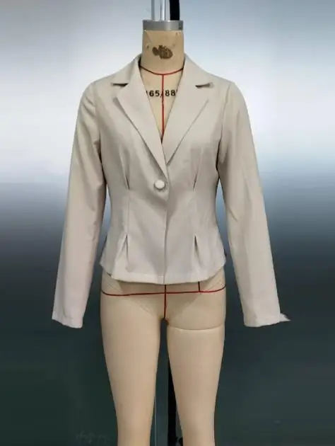 Women's Jacket 2026 New Spring Autumn Solid Color Notched Collar Long Sleeve Versatile Casual Cinched Waist Jacket Coat