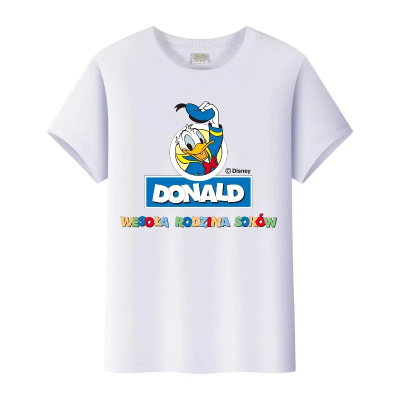 Kawaii ديزني الكرتون ميكي ماوس دونالد داك طباعة الملابس الصيف فتاة بلايز المرأة التي شيرت الاطفال تي شيرت الأسرة تيز رجل البلوزات #3