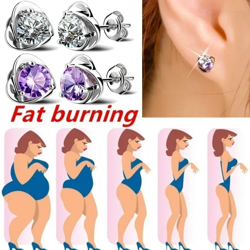 Therapy Energy Slimming Stud Earrings Weight Loss Ear Stud for Women Acupressure Health Care Magnetic Therapy Fitness Jewelry