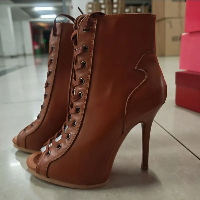 

Новые золотистые, серебряные туфли для джазовых танцев из натуральной кожи, короткие ботинки на тонком высоком каблуке 11 см, сандалии с открытым носком для женщин