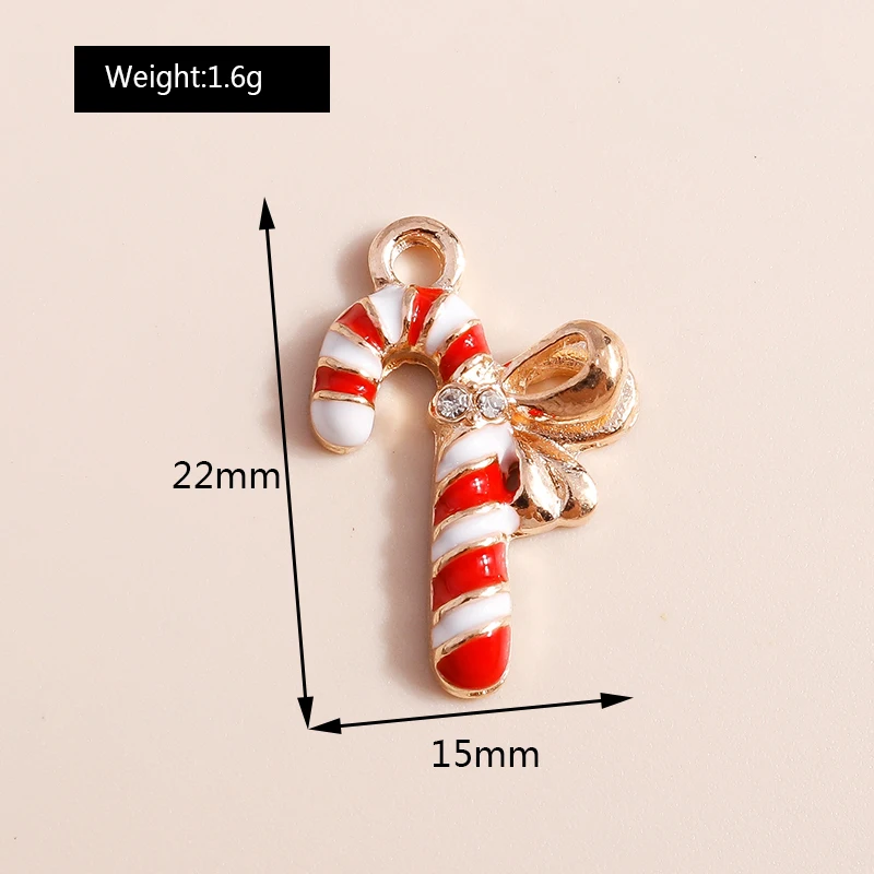 10 Stück Mix Emaille Weihnachtsanhänger für Schmuckherstellung Weihnachtsmann Baum Hirsch Hut Charms Anhänger für DIY Halsketten Ohrringe Geschenke – Detail 14