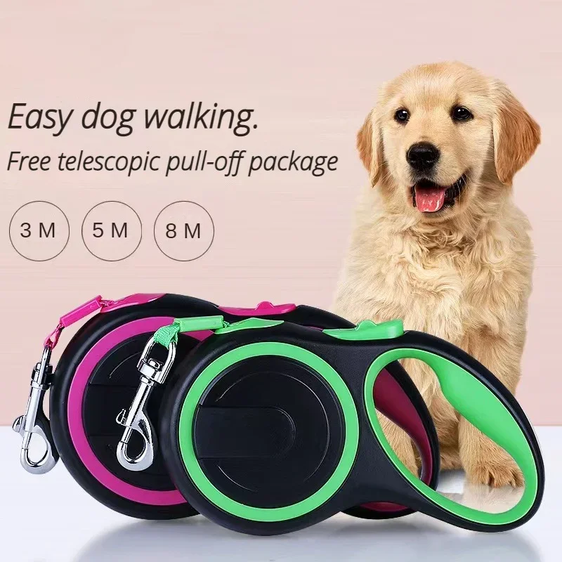 Retractable Dog Leash 26ft Medium & Large Dog Leash Nylon Strap Anti-tangle One Hand Brake Locking for Large Medium & Small Dogs