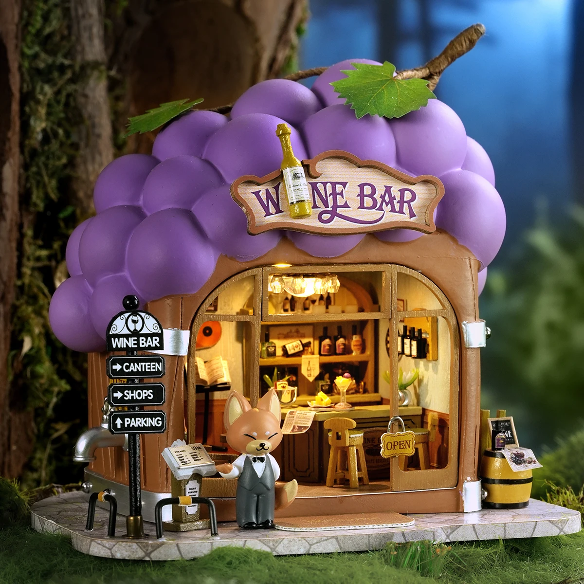 

Fox Bar Mini DIY Handmade Toy Dollhouse Set, 3D Puzzle Model Dollhouse Set, Room and Bedroom Decorations, Birthday Gifts