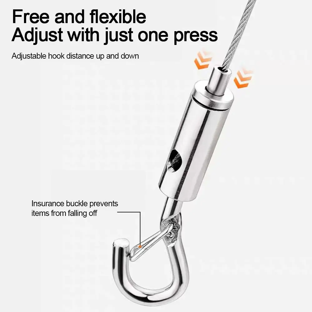 High Quality Stainless Steel Wire Rope Adjustable With Locking Retractable Fastening Hanging Rope